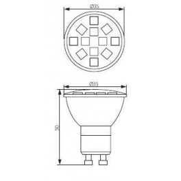 LED12SMD GU10-CW 2W 142lm MR11 220-240V