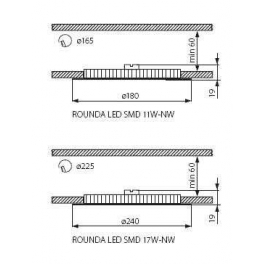 ROUNDA LED SMD 17W-NW 4000-4500K 40000h