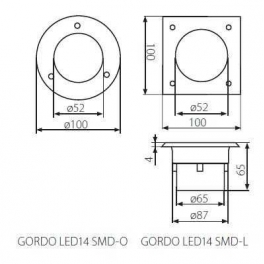 GORDO DL-LED14-L SMD IP65 taposó lámpa