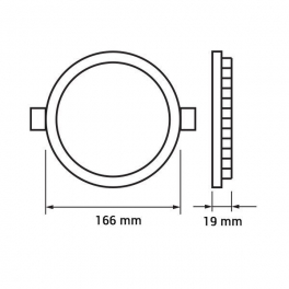 LED panel 12W NW beépíthető kerek 840 Lm