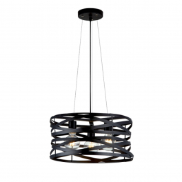 EG HELIX 3xE27 foglalatú matt fekete szinű függesztett lámpa 425mm átm.