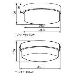 S1101-W lámpa E27 TUNA