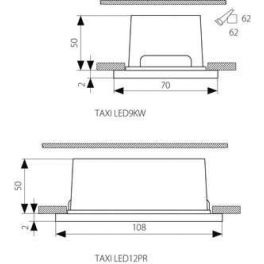 TAXI LED12PR WH-C/M