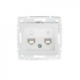 DOMO 01-1430-002 fehér adatcsatlakozó aljzat (RJ45 Cat 5e+RJ11)