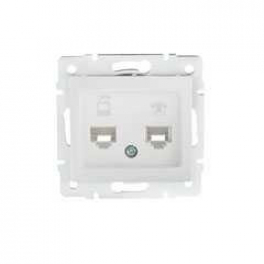 DOMO 01-1440-002 fehér adat-telefoncsatlakozó aljzat (RJ45 Cat 6+RJ11)