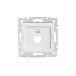 LOGI 02-1399-002 fehér csatlakozó aljzat burkolat (RJ45 Jack), aljzat nélkül