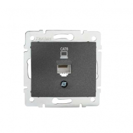 DOMO 01-1400-041 grafit adatcsatlakozó aljzat (RJ45 Cat 6 Jack)