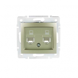 DOMO 01-1410-050 pezsgő dupla adatcsatlakozó aljzat független (2xRJ45 Cat 5e Jack)