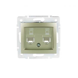 DOMO 01-1420-050 pezsgő dupla adatcsatlakozó aljzat független (2xRJ45 Cat 6 Jack)