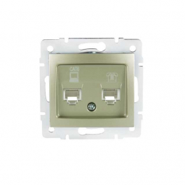 DOMO 01-1440-050 pezsgő adat-telefoncsatlakozó aljzat (RJ45 Cat 6+RJ11)