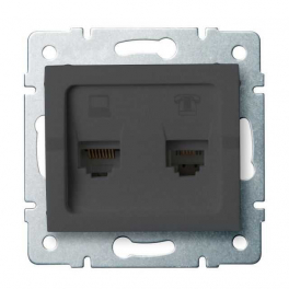 LOGI 02-1430-041 grafit adat-telefoncsatlakozó aljzat (RJ45 Cat 5e+RJ11)