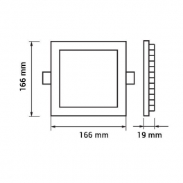 LED panel 12W beépíthető négyszögletes NW Epistar 5 év gar