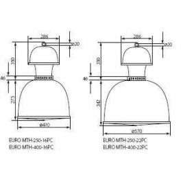 EURO MTH-400-22PC E40 IP20