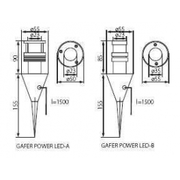 GAFER POWER LED-B matt króm