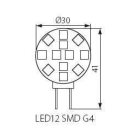 LED12 G4-WW SMD 1,5W 140LM izzó