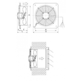 C-200 ventilátor ipari 470m3/h