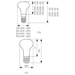 R50 60W E14/K Kanlux