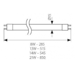 T5-21W 2700K/65 fénycső