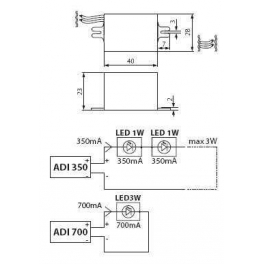 ADI65 LED transzformátor MAX3,5W